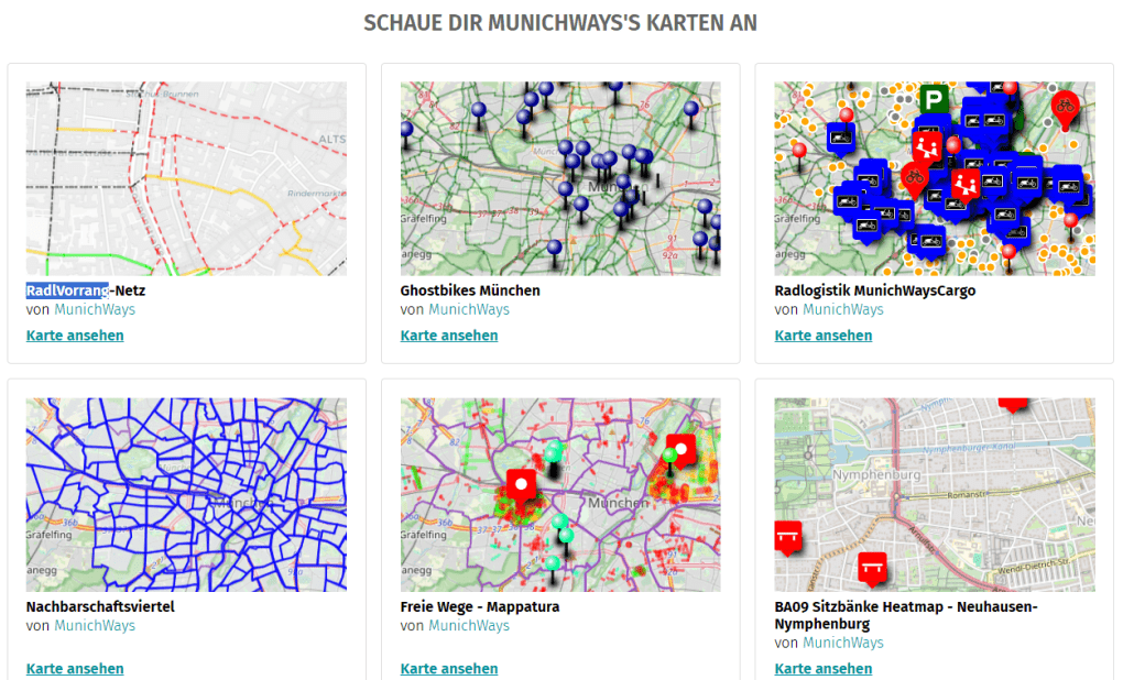 uMap MunichWays Kartenübersicht