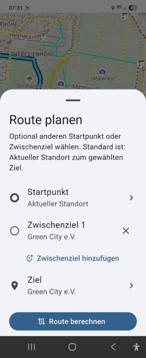 Screen shot MunichWays App Route-planen-V3.1