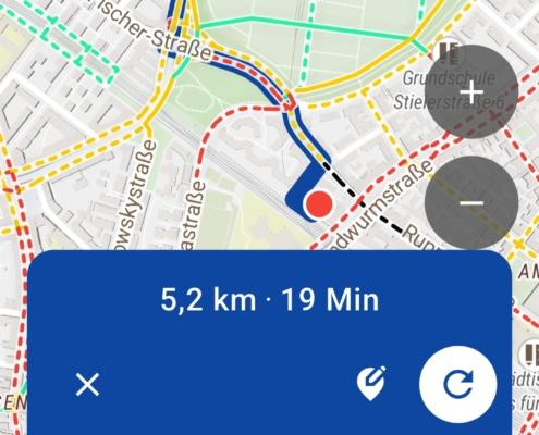 Screen shot MunichWays App Route-starten-V3.1