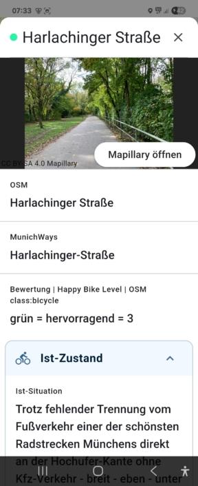 Screen shot MunichWays App treckendetails-V3.1