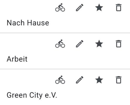 Screen shot MunichWays App Ziele und Favoriten V3.1