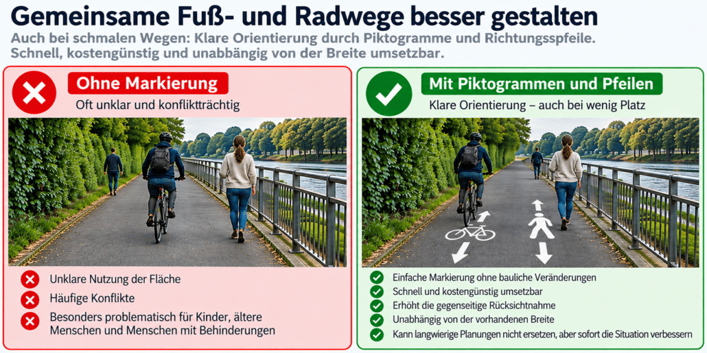 Fuß- und Radverkehr konsequent trennen
